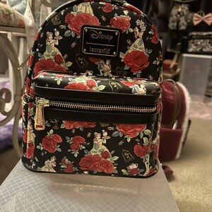 Loungefly Disney Princess Belle red roses NWT